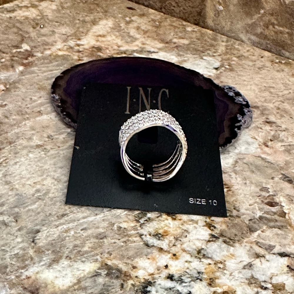 INC Silver Stackable CZ Rings - Picture 10 of 10
